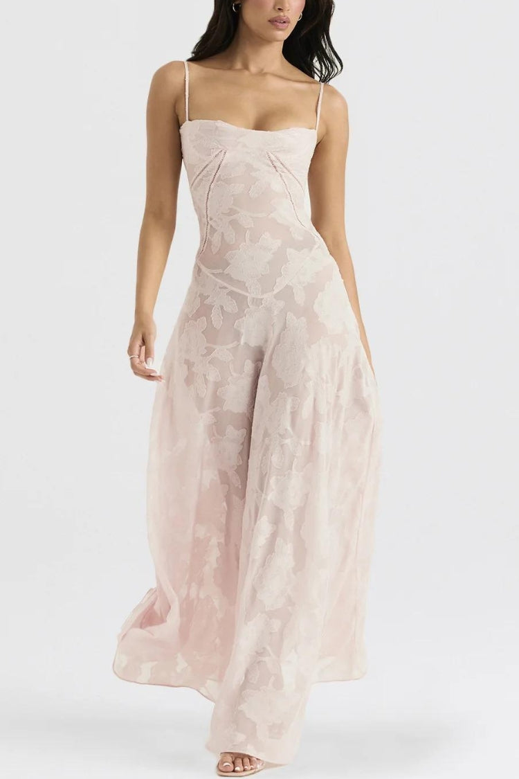 Floral Lace Up Maxi Dress - KAYSMAR