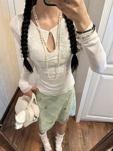 Floral Embroidered Mesh Top - KAYSMAR