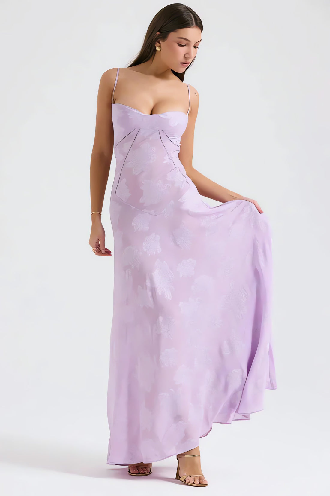 Floral Lace Up Maxi Dress - KAYSMAR