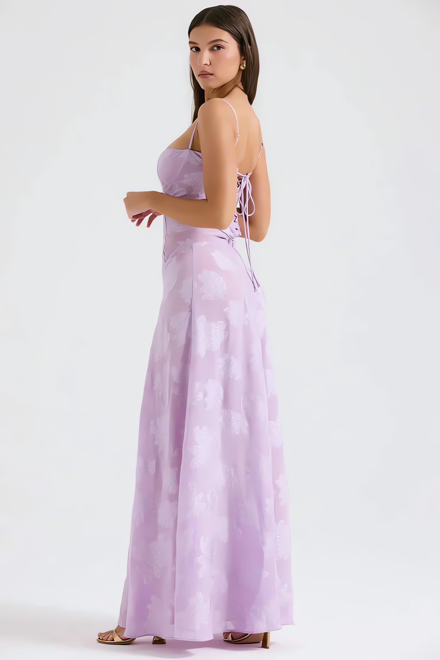 Floral Lace Up Maxi Dress - KAYSMAR