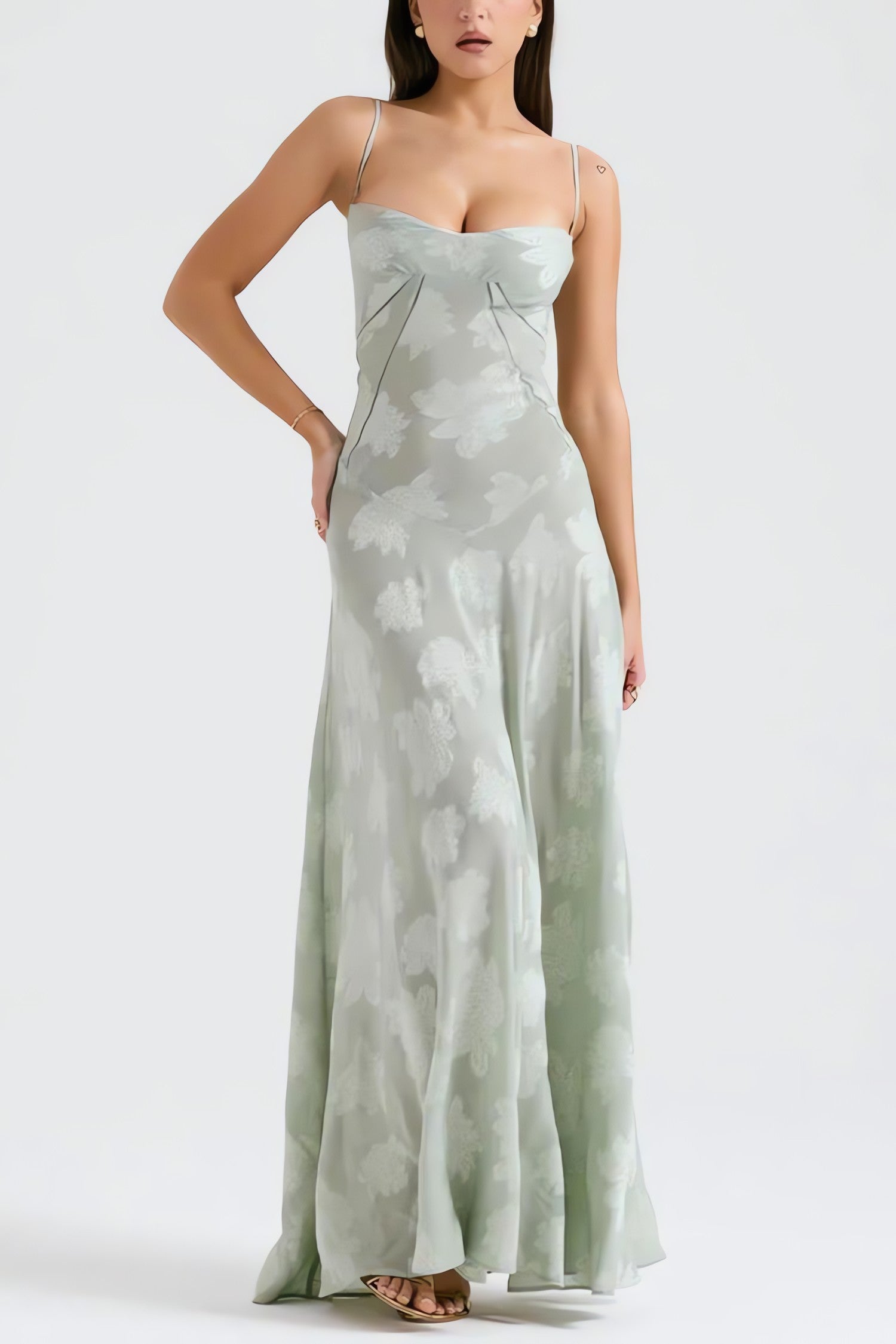 Floral Lace Up Maxi Dress - KAYSMAR