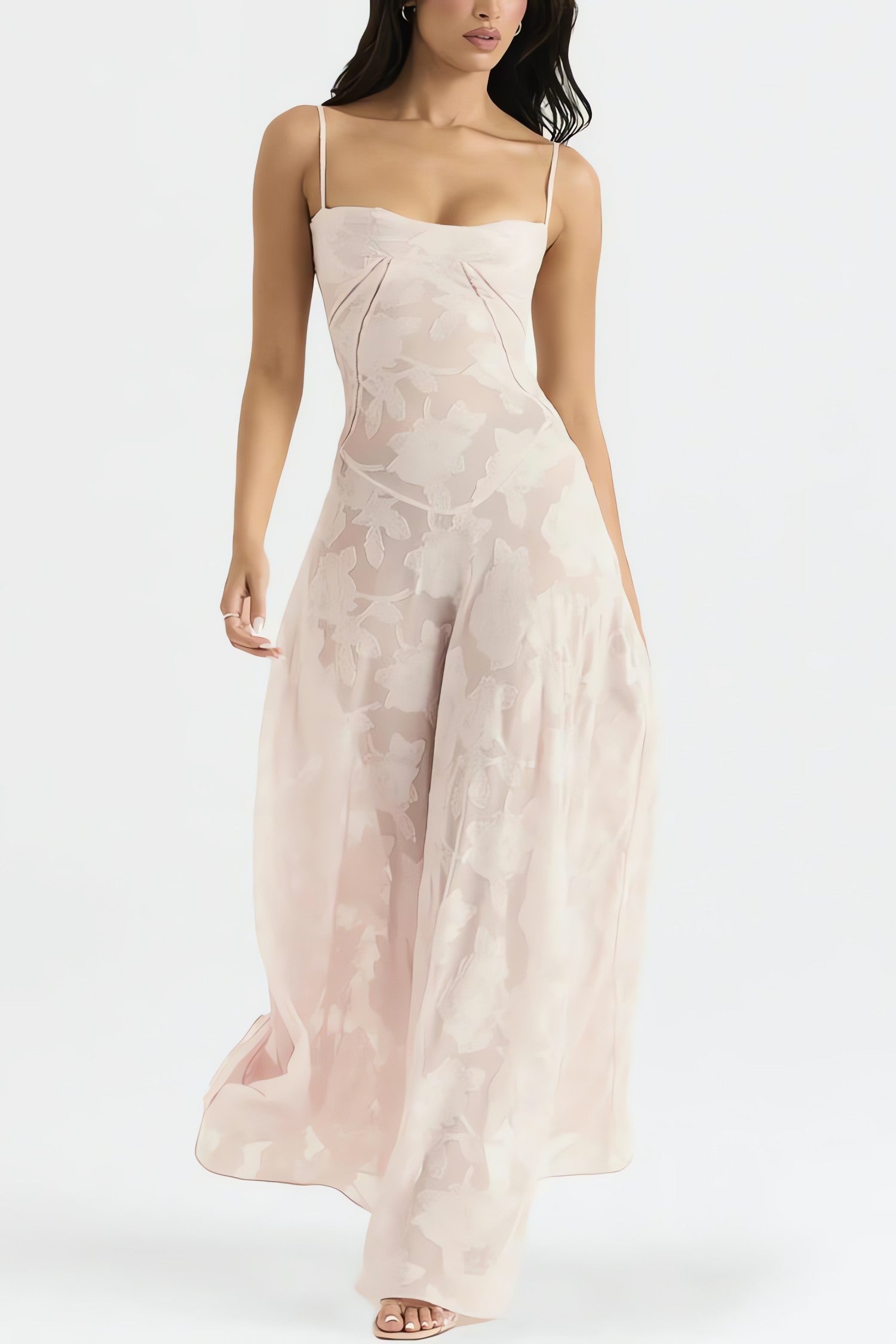 Floral Lace Up Maxi Dress - KAYSMAR