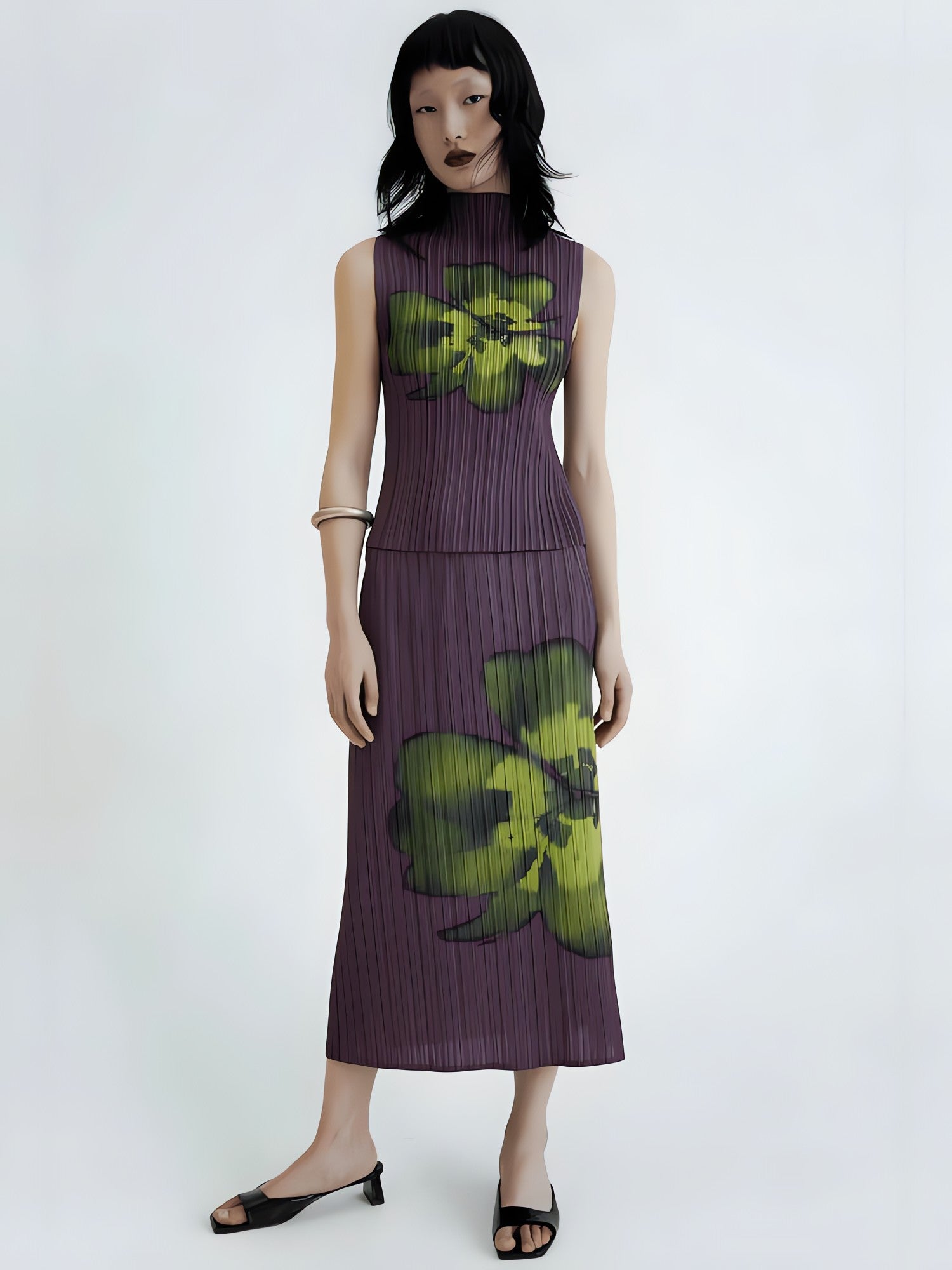 Floral Top & Midi Skirt Two Piece Set