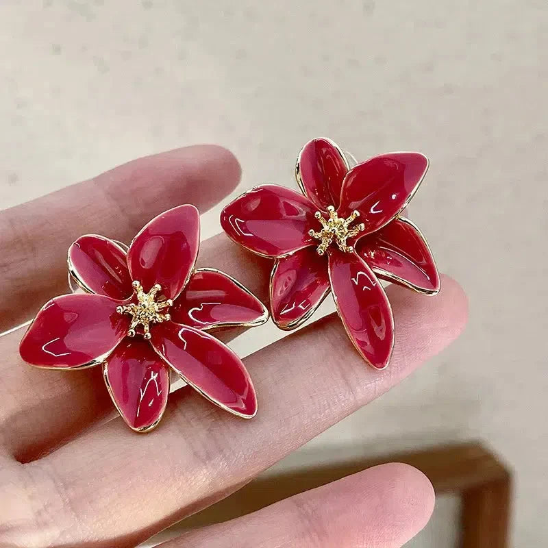 Flower Gold Stud Earrings - KAYSMAR