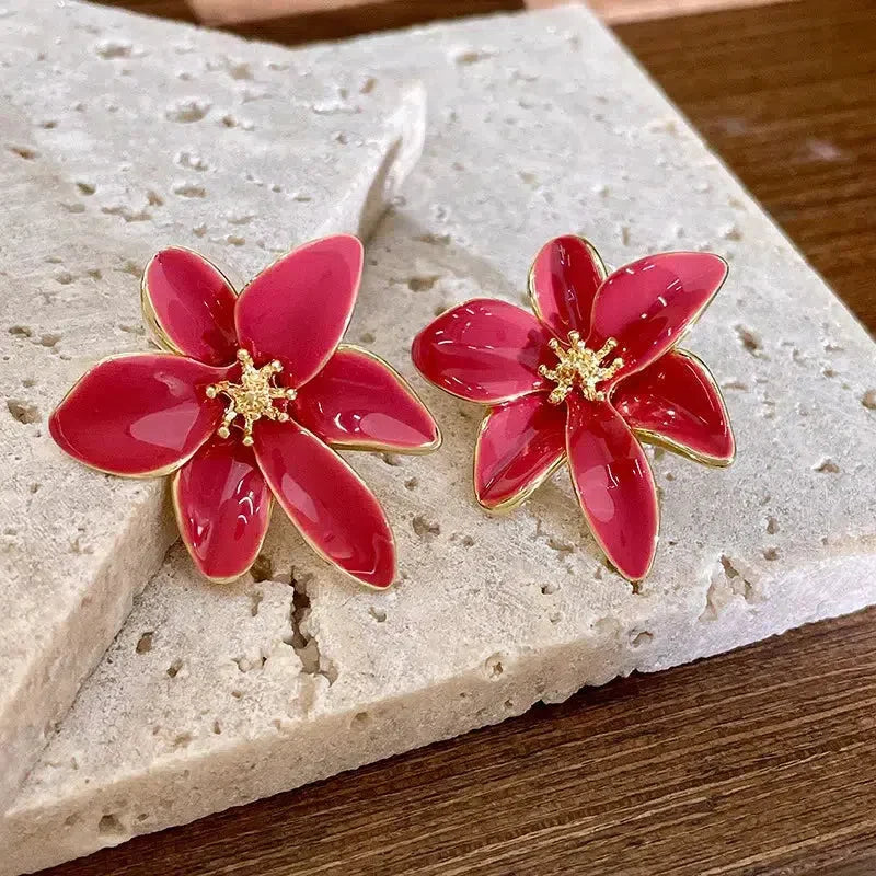 Flower Gold Stud Earrings - KAYSMAR