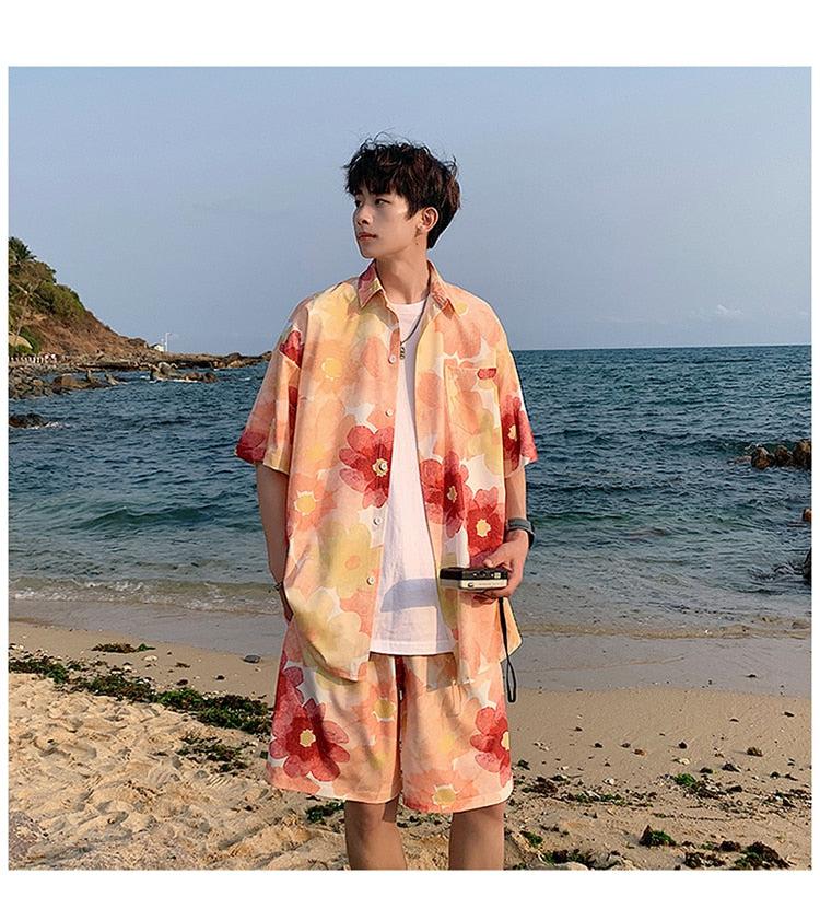 Flower Shirt & Shorts Two Piece Set - KAYSMAR