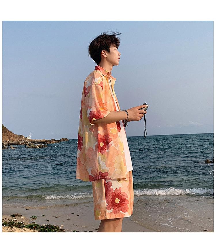 Flower Shirt & Shorts Two Piece Set - KAYSMAR