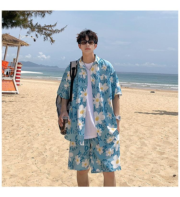 Flower Shirt & Shorts Two Piece Set - KAYSMAR