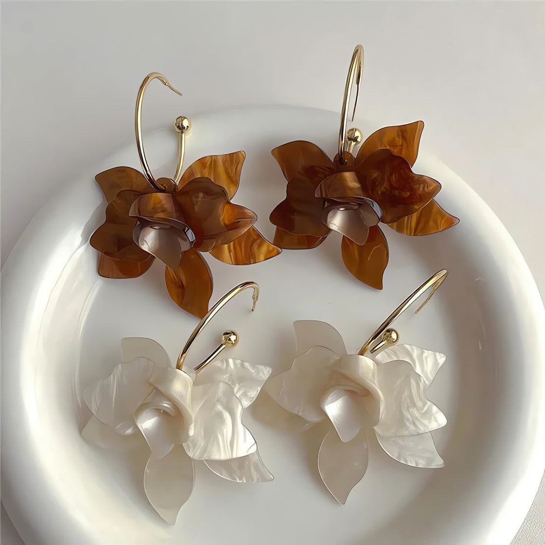 Flower Hoop Earrings - KAYSMAR