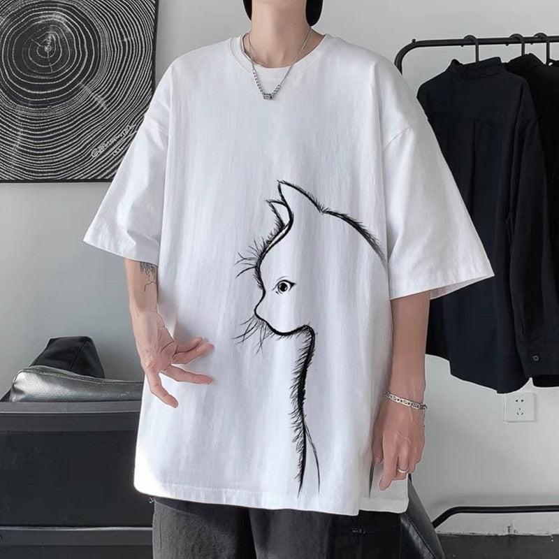 Front Printed Cat Tee - KAYSMAR
