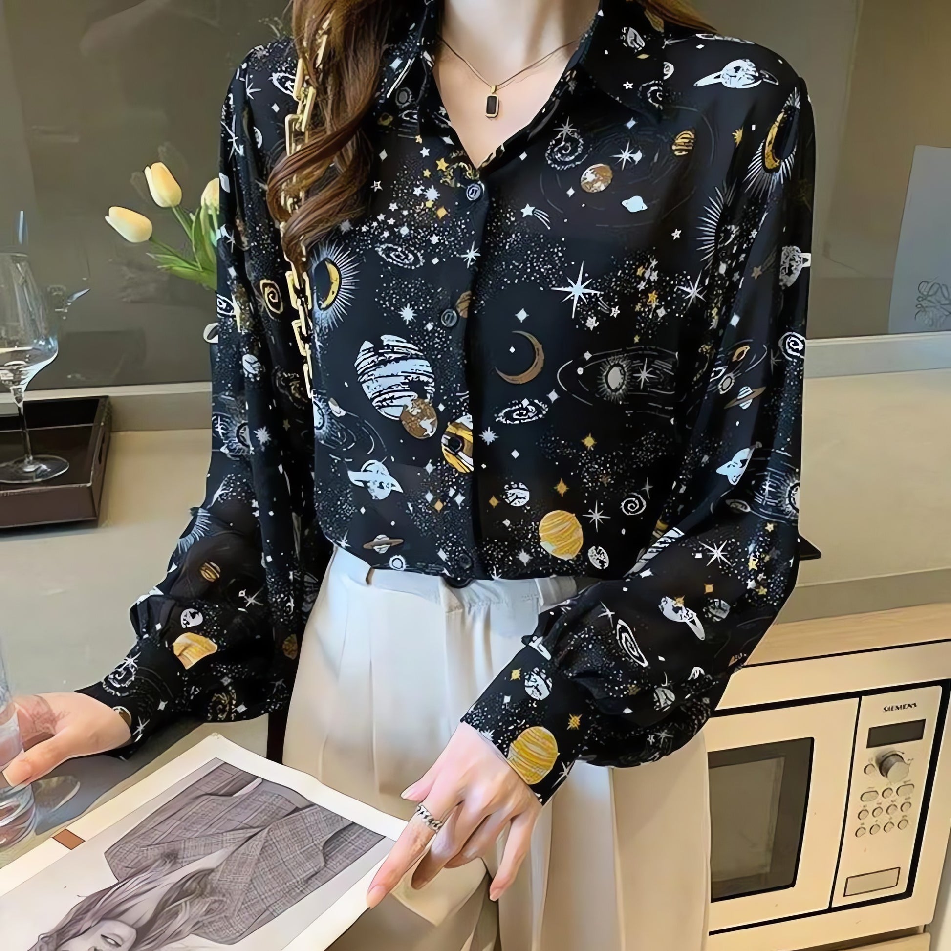 Galaxy Chiffon Shirt - KAYSMAR