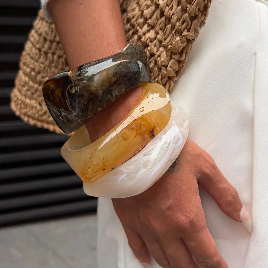 Geometric Chunky Resin Bracelet - KAYSMAR