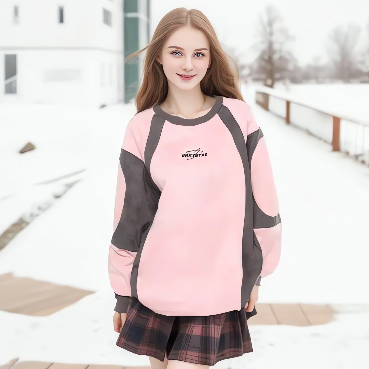 Geometric Shaped Graystar Sweatshirt - KAYSMAR