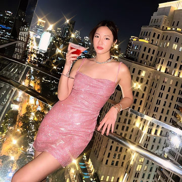 Glitter Backless Mini Dress - KAYSMAR