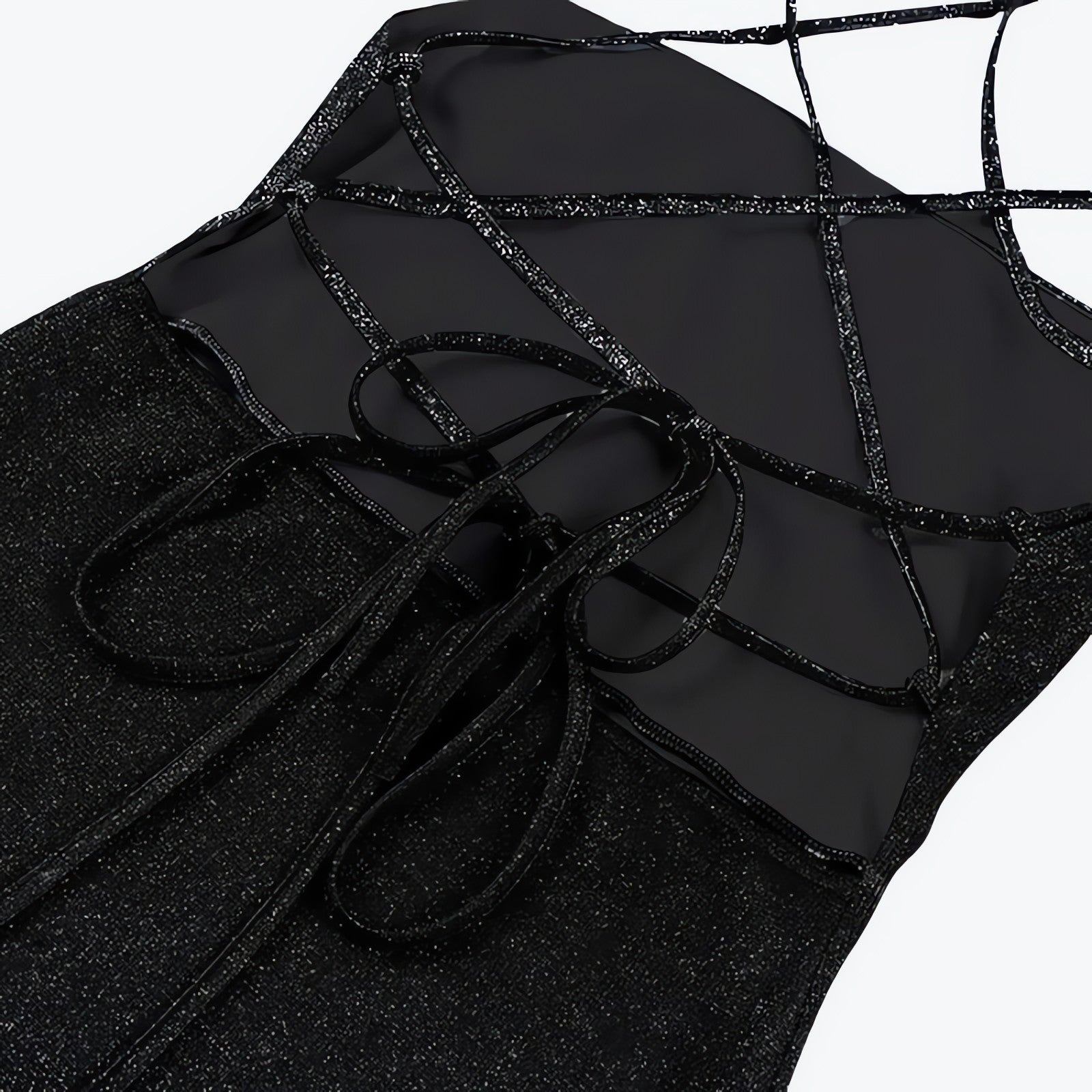 Glitter Backless Mini Dress - KAYSMAR