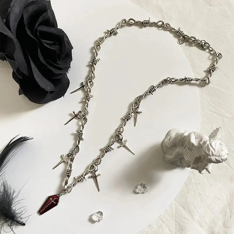 Goth Coffin & Swords Necklace - KAYSMAR