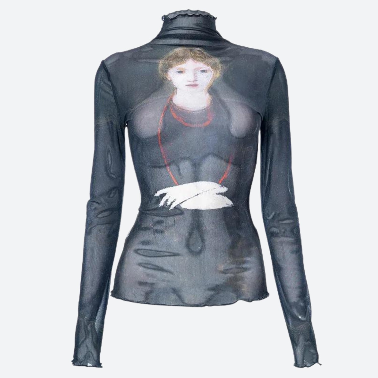 Goth Dark Female Figure Mesh Top - KAYSMAR