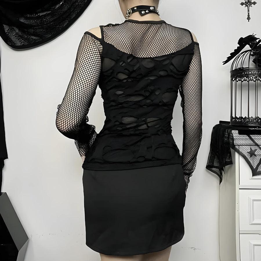 Goth Fishnet Ripped Top - KAYSMAR