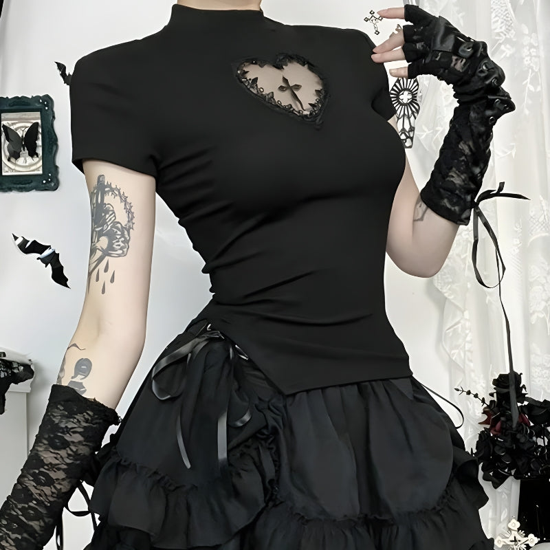 Goth Heart & Cross Top - KAYSMAR