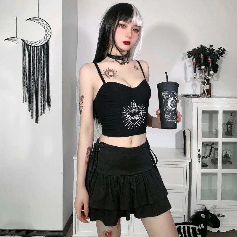 Goth Ruffled Mini Skirt - KAYSMAR