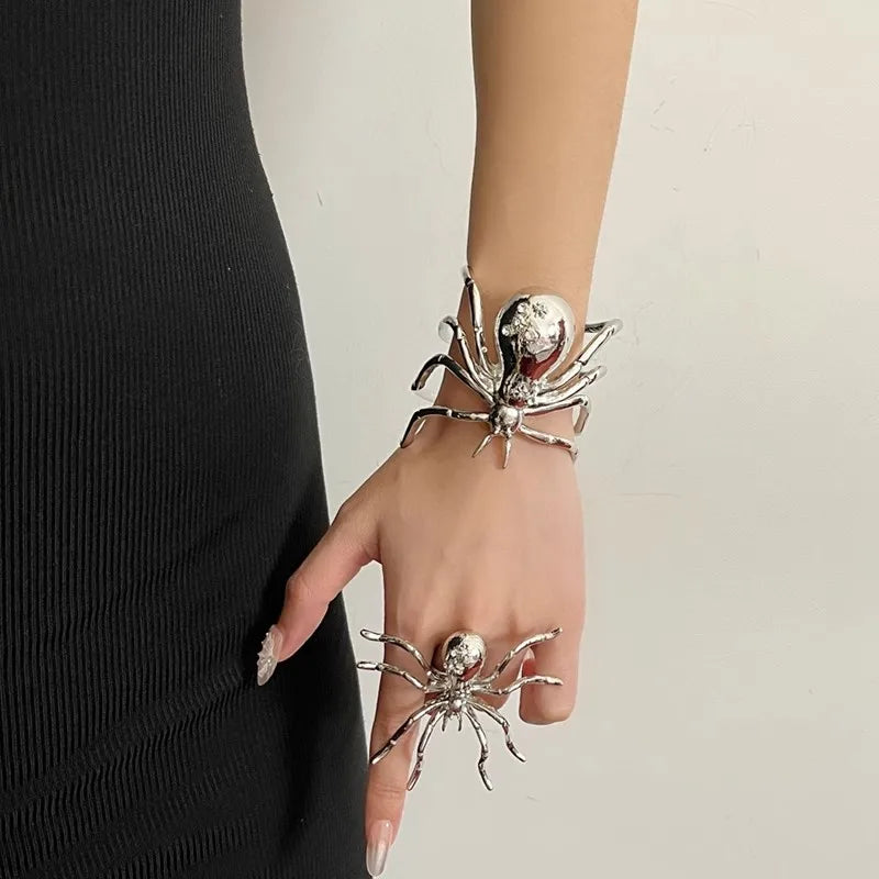 Goth Spider Bracelet & Ring - KAYSMAR