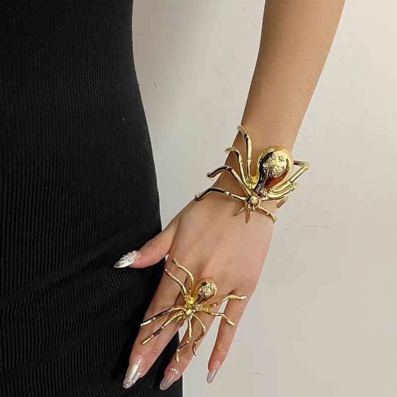 Goth Spider Bracelet & Ring - KAYSMAR