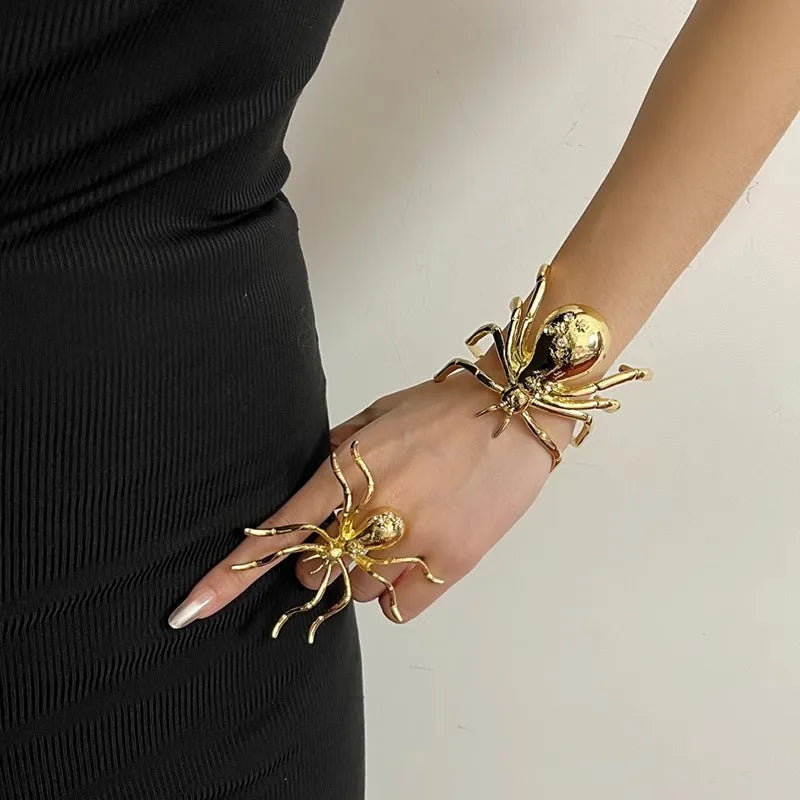 Goth Spider Bracelet & Ring - KAYSMAR