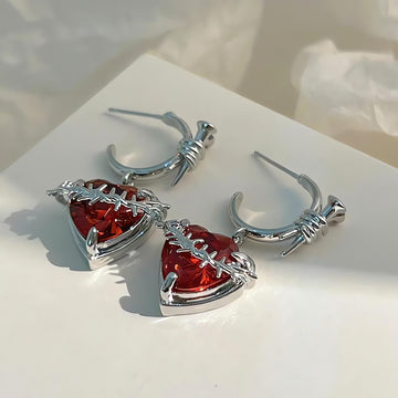 Goth Barbed Heart Earrings - KAYSMAR