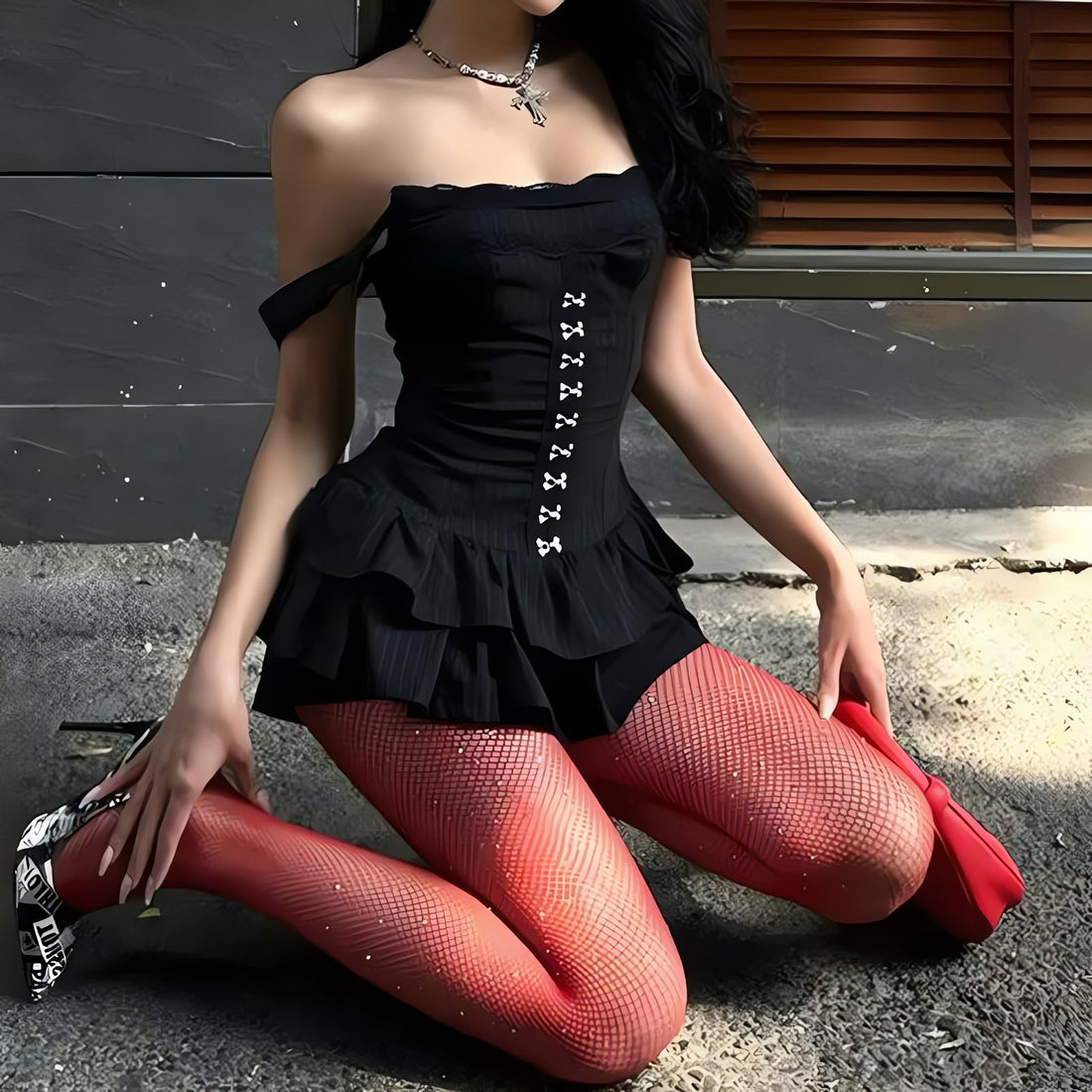 Goth Black Mini Dress - KAYSMAR
