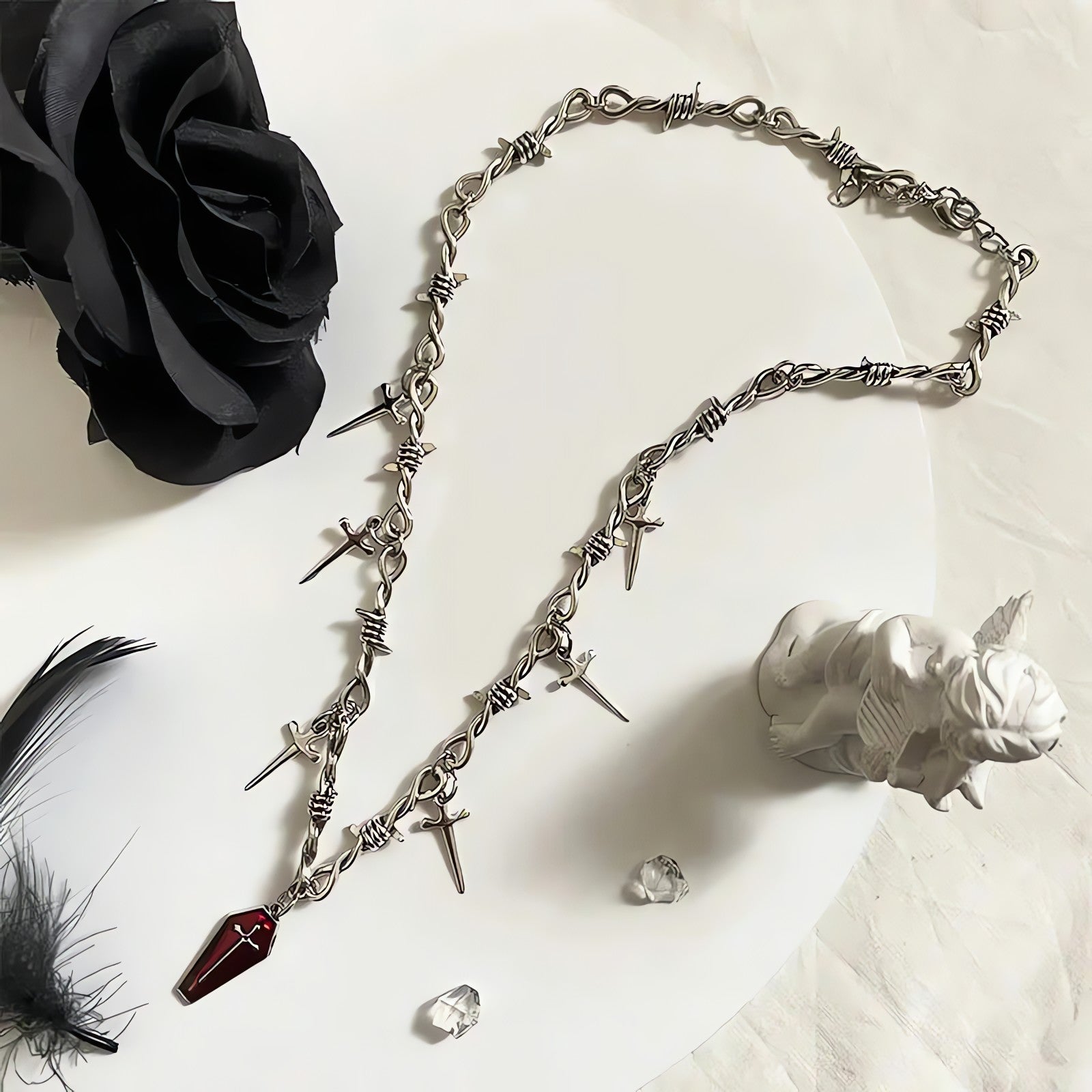Goth Coffin & Swords Necklace - KAYSMAR