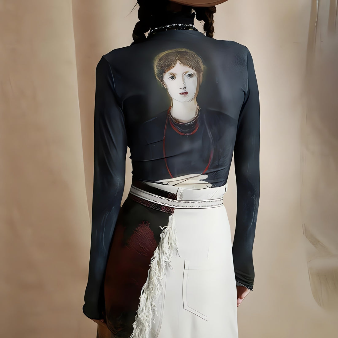 Goth Dark Female Figure Mesh Top - KAYSMAR