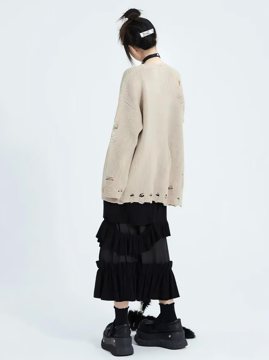 Goth Distressed Sweater - KAYSMAR