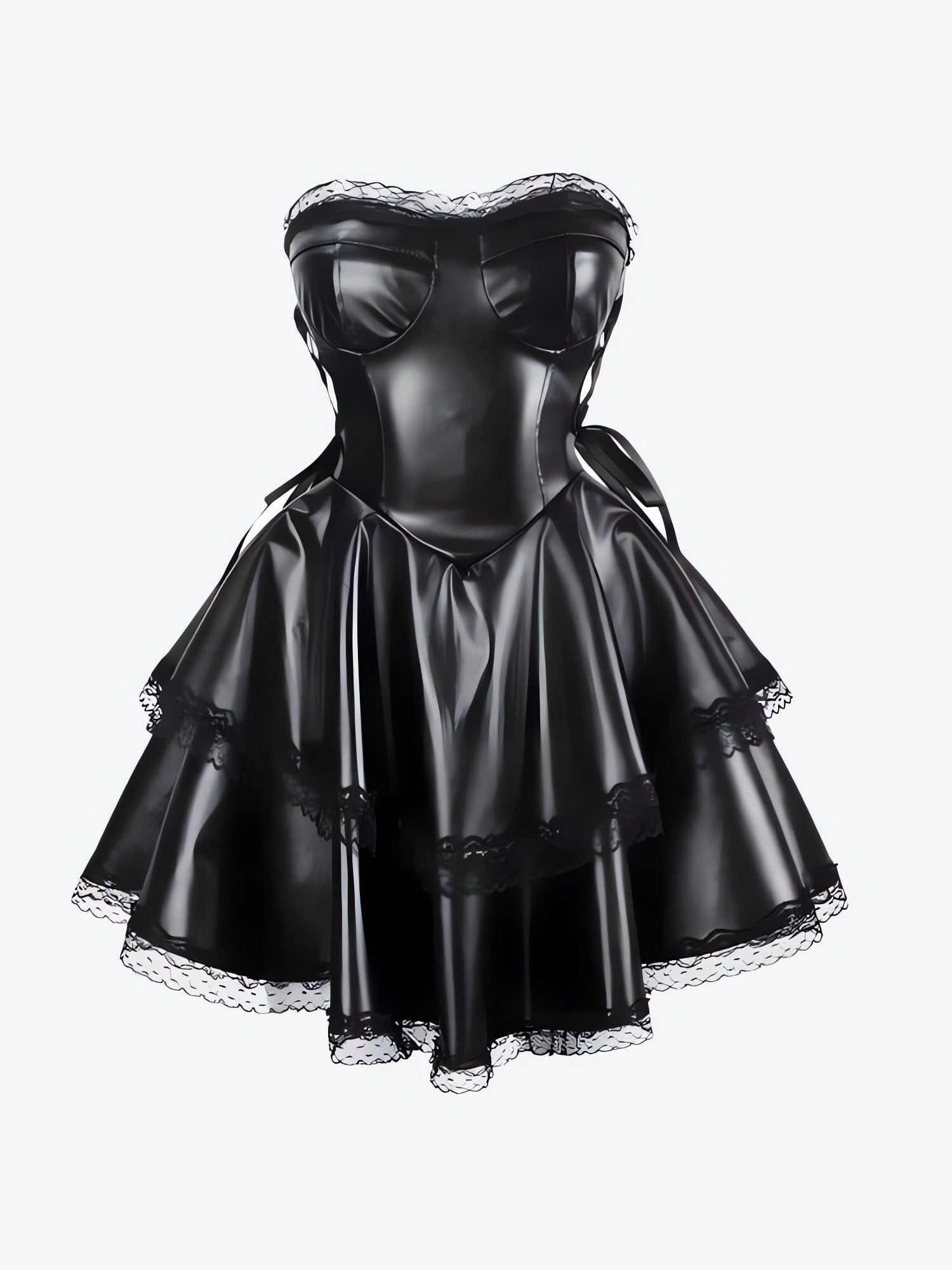 Goth Faux Leather Mini Dress - KAYSMAR