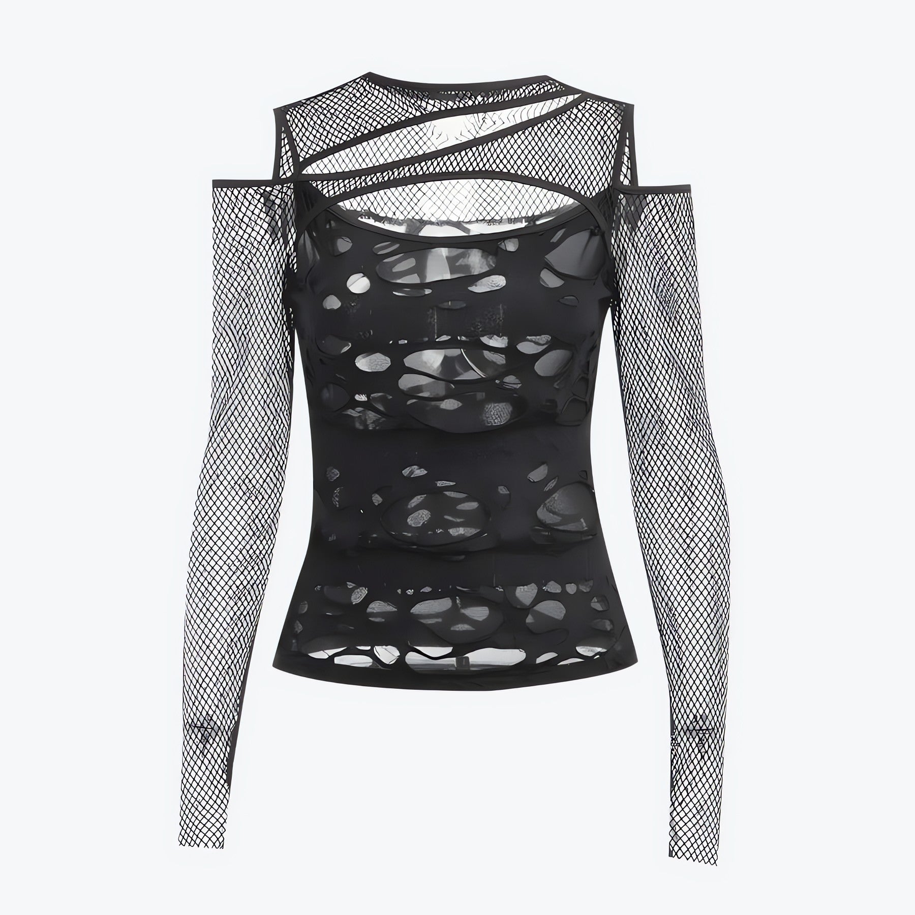 Goth Fishnet Ripped Top - KAYSMAR