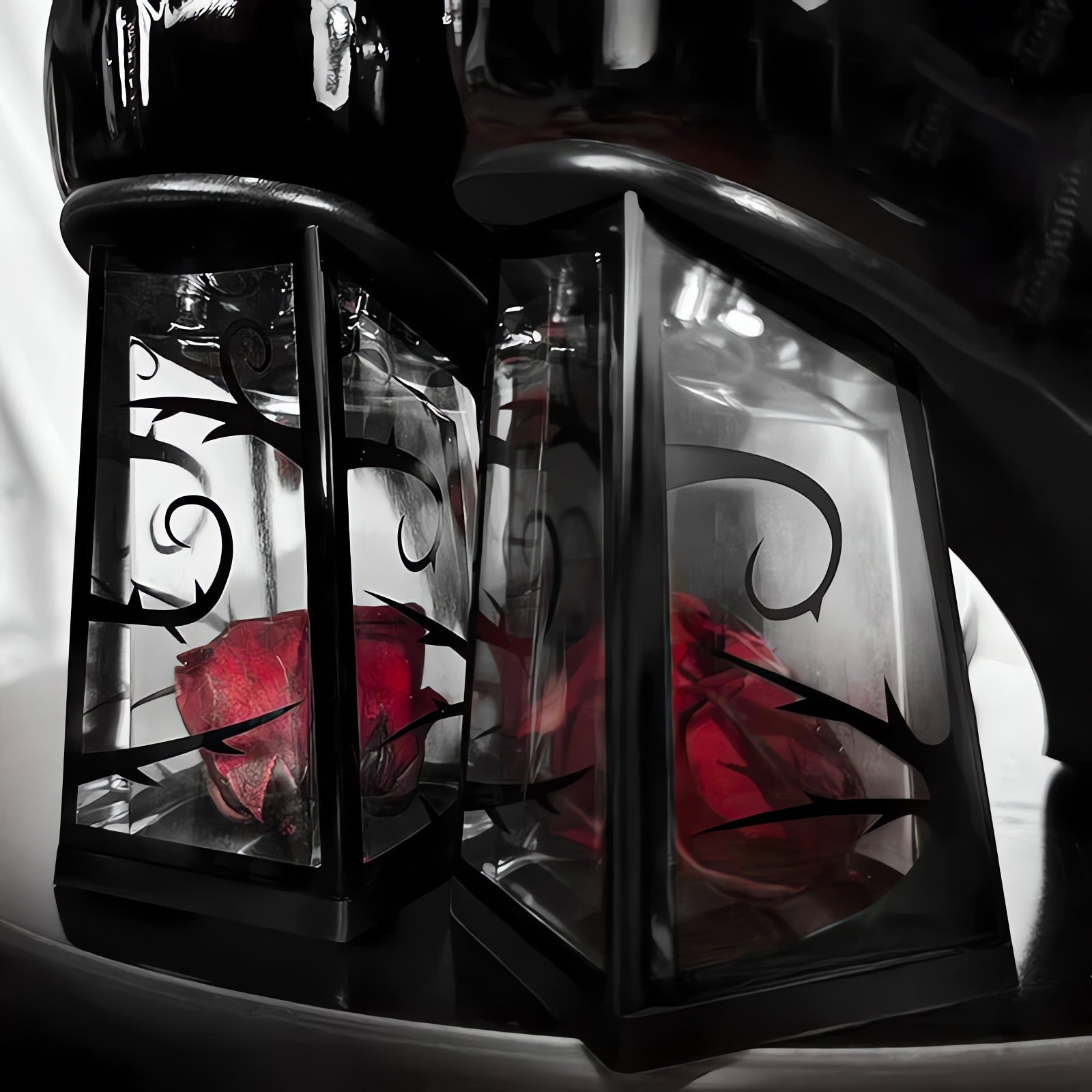 Goth Rose Mary Jane High Heels - KAYSMAR