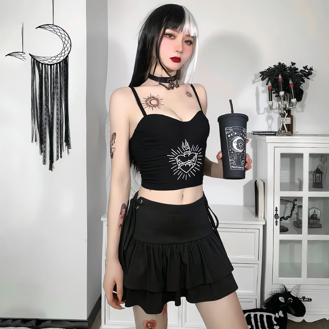 Goth Ruffled Mini Skirt - KAYSMAR