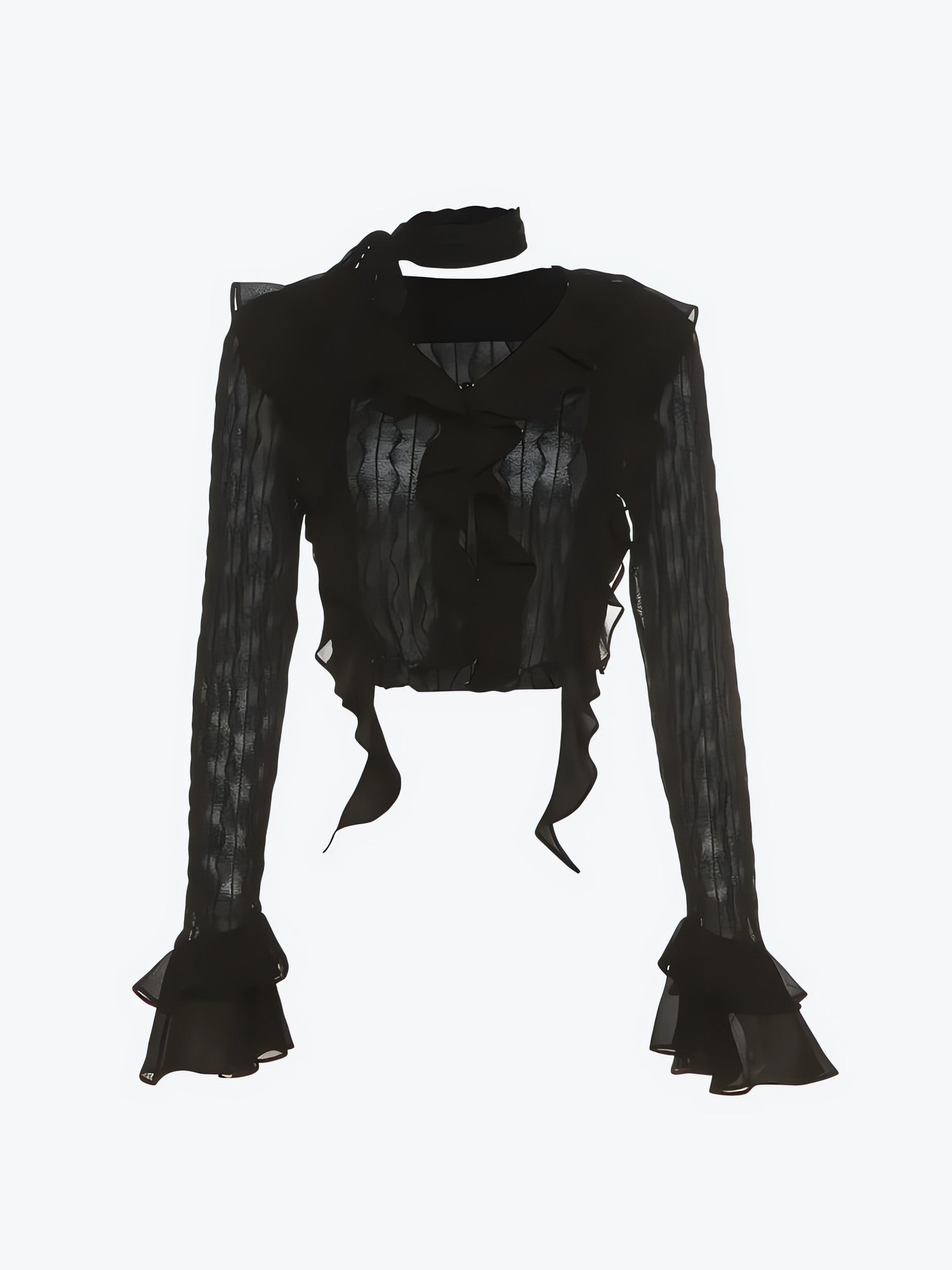 Goth Sheer Ruffled Blouse - KAYSMAR