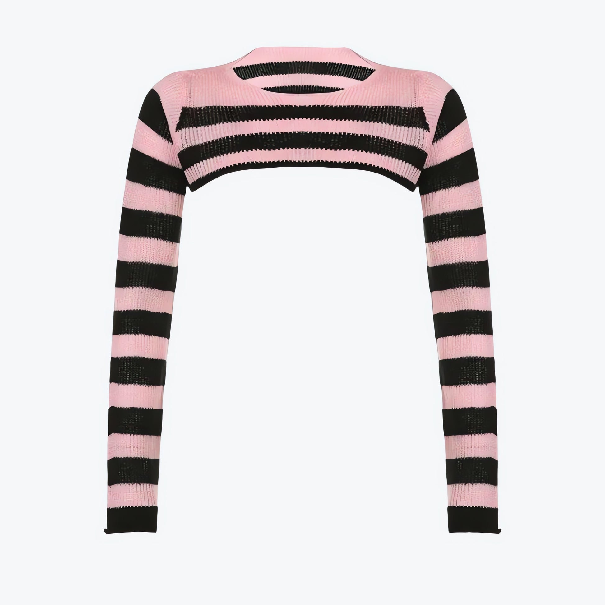 Goth Striped Knitted Shrug Sweater - KAYSMAR