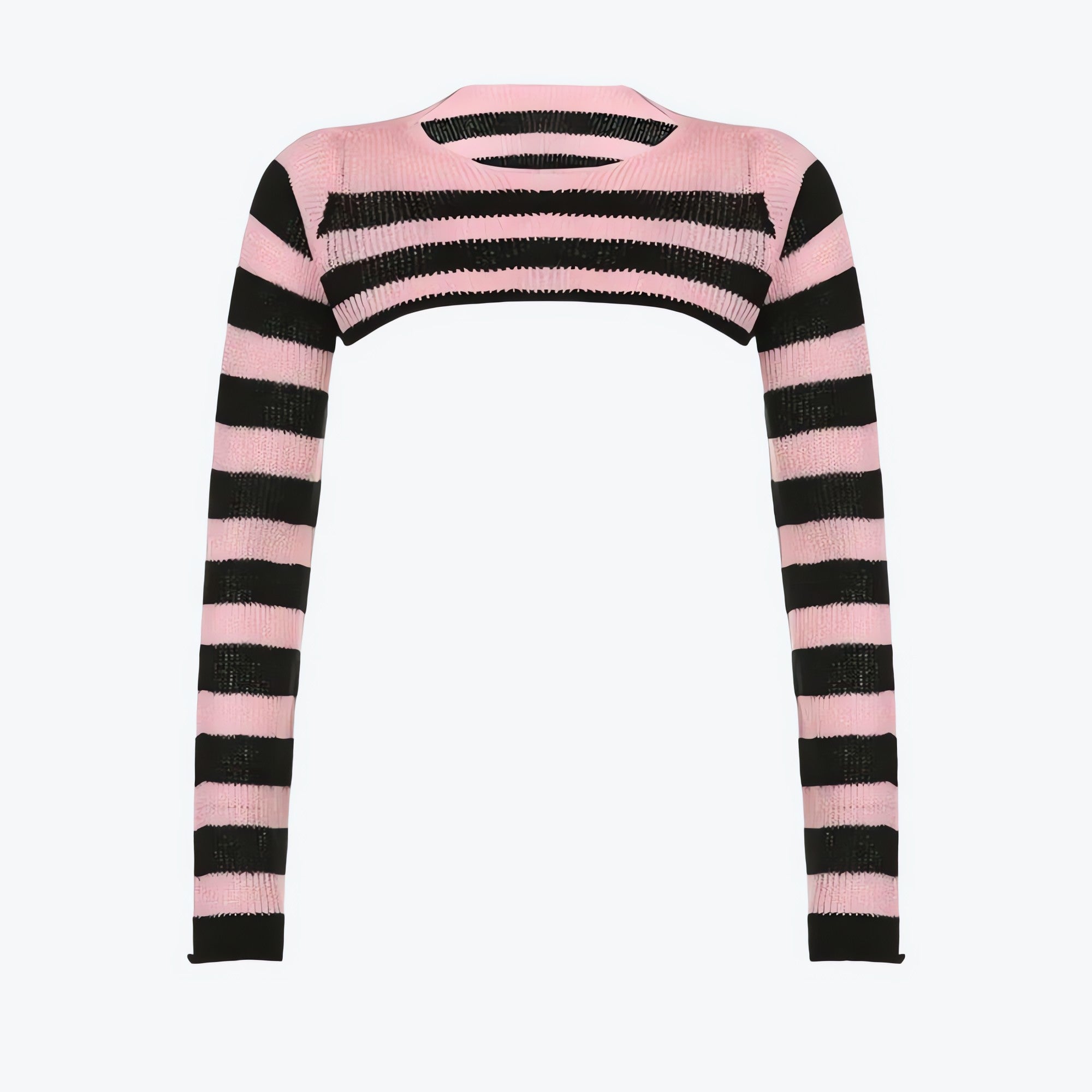 Goth Striped Knitted Shrug Sweater - KAYSMAR