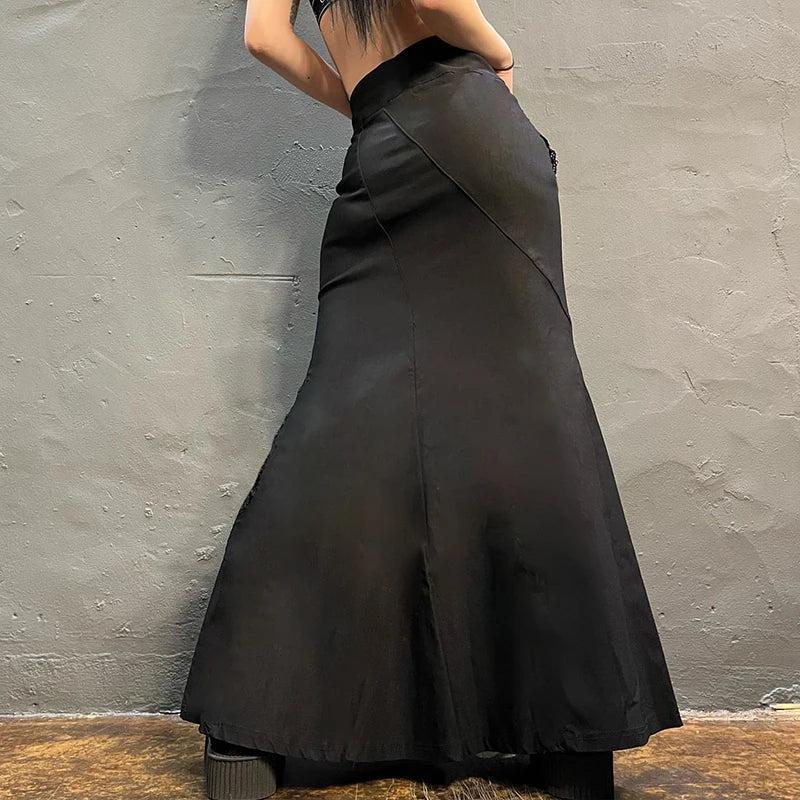 Gothic Dragon Printed Maxi Skirt - KAYSMAR