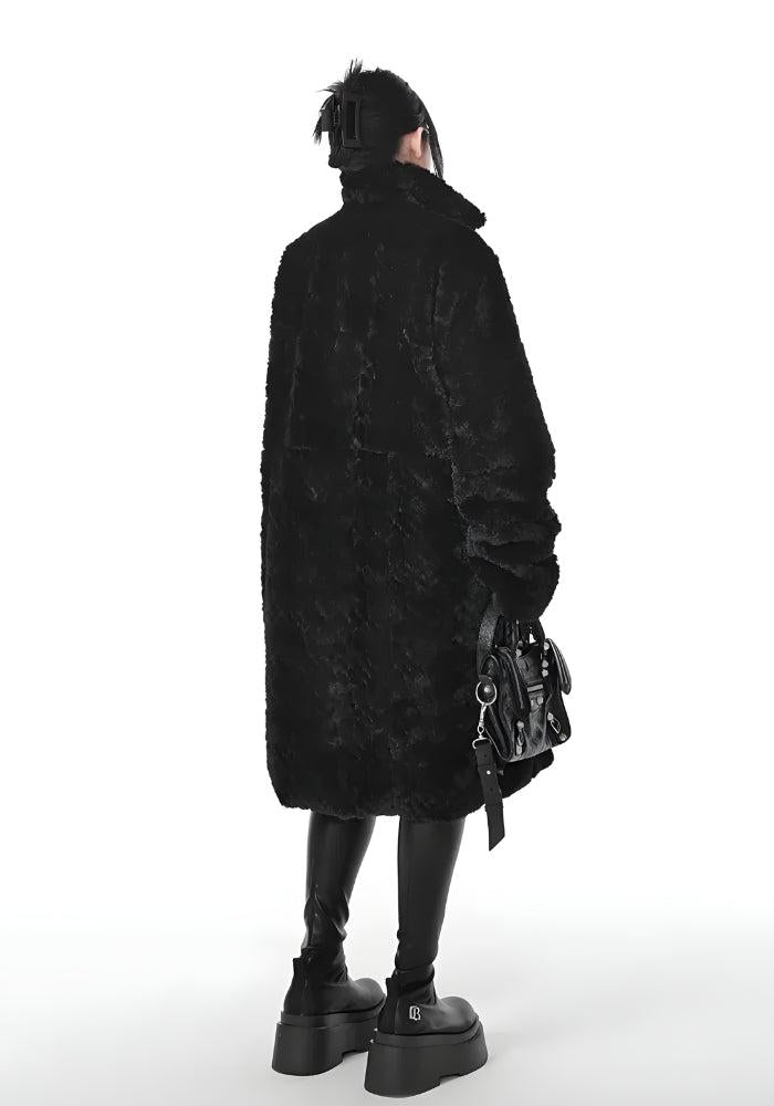 Gothic Faux Fur Fluffy Long Jacket - KAYSMAR