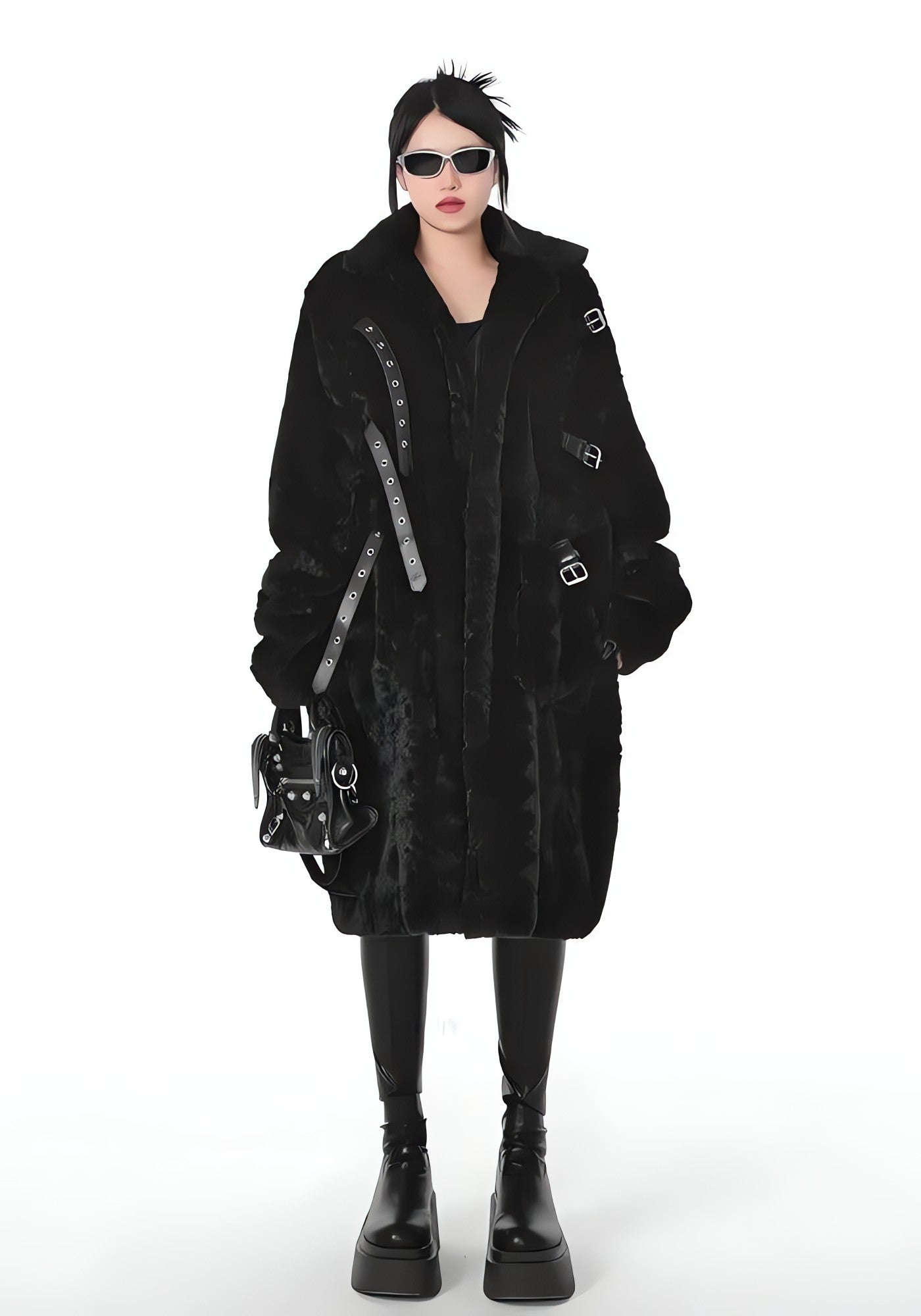 Gothic Faux Fur Fluffy Long Jacket - KAYSMAR