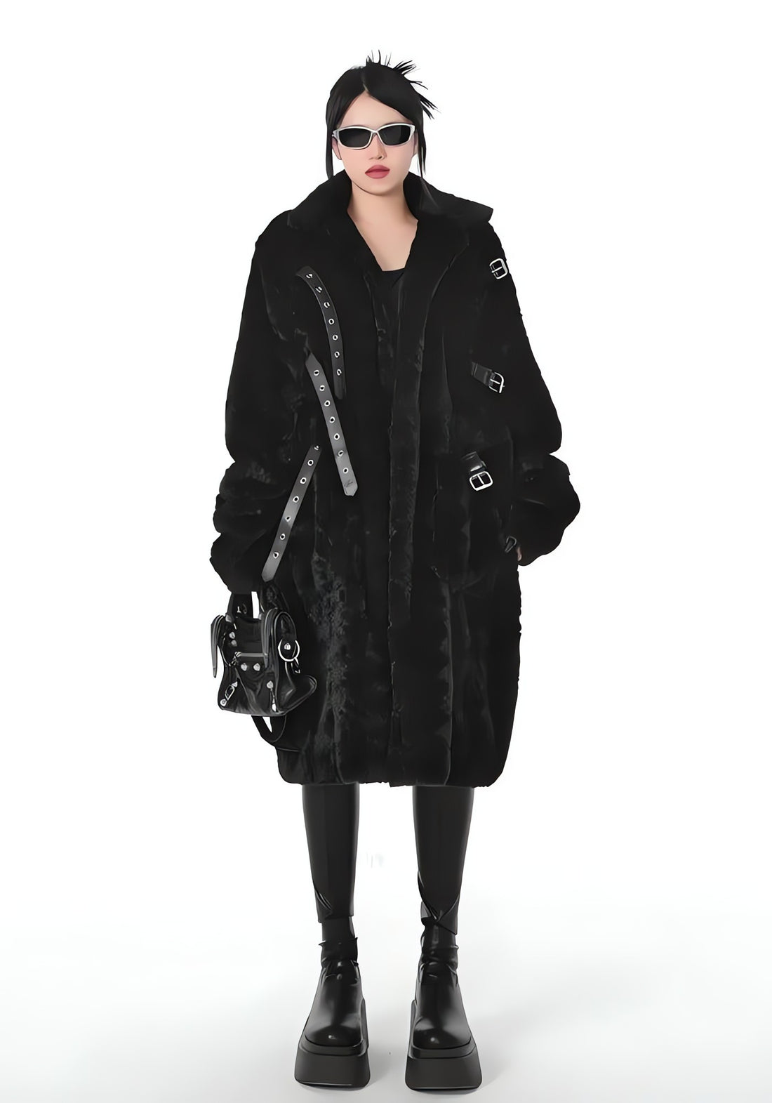 Gothic Faux Fur Fluffy Long Jacket - KAYSMAR