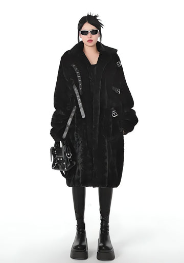 Gothic Faux Fur Fluffy Long Jacket - KAYSMAR