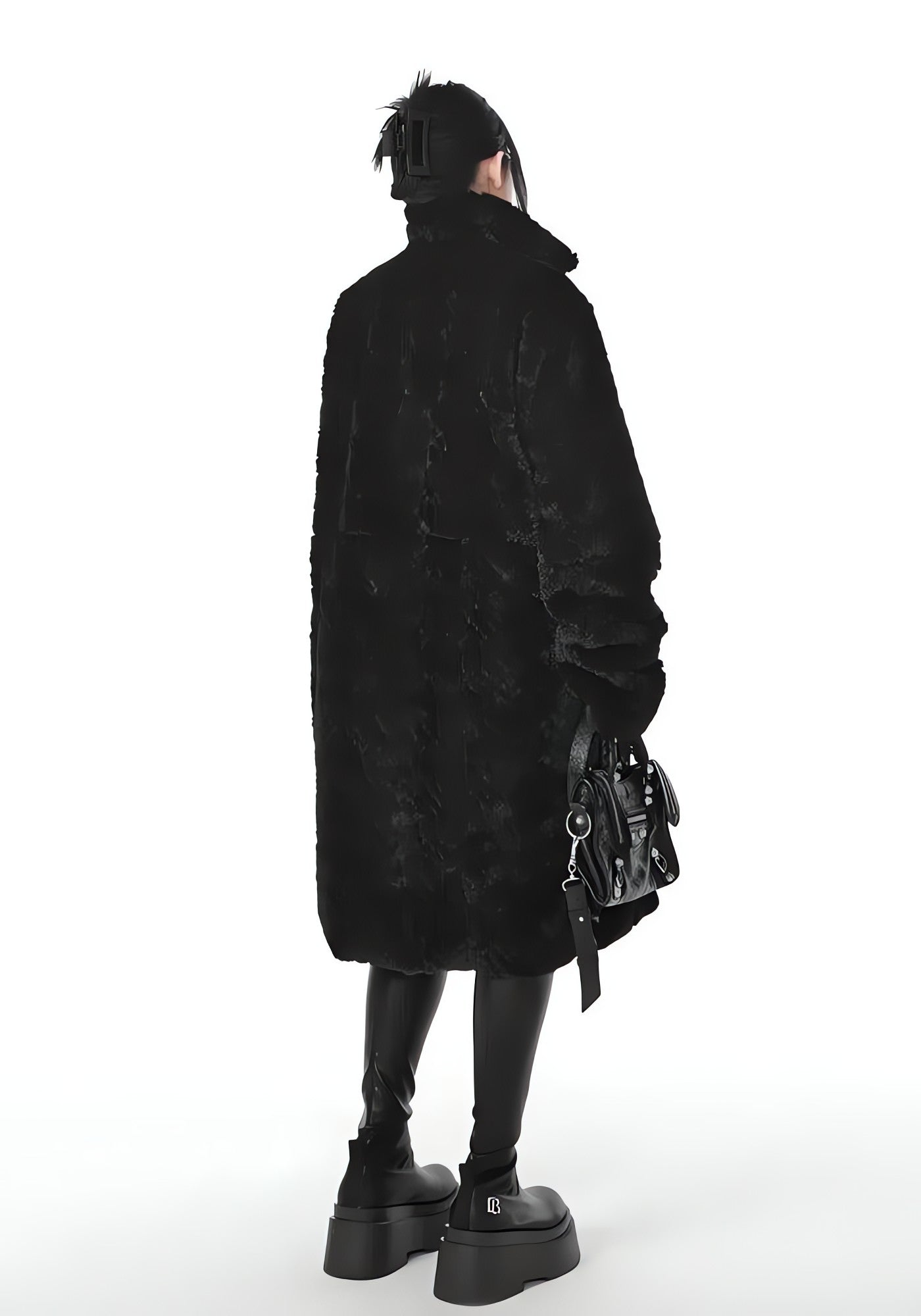 Gothic Faux Fur Fluffy Long Jacket - KAYSMAR