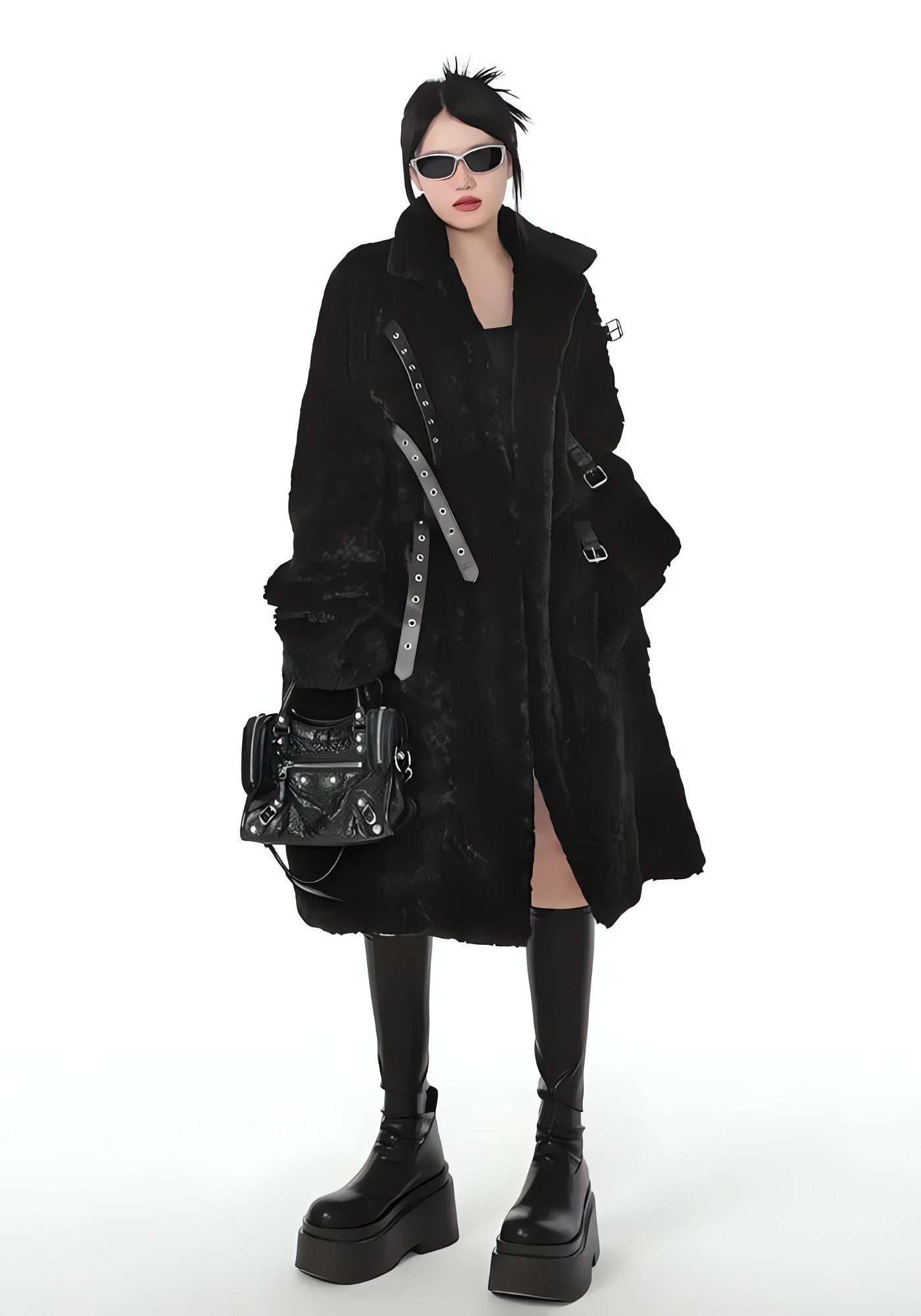 Gothic Faux Fur Fluffy Long Jacket - KAYSMAR