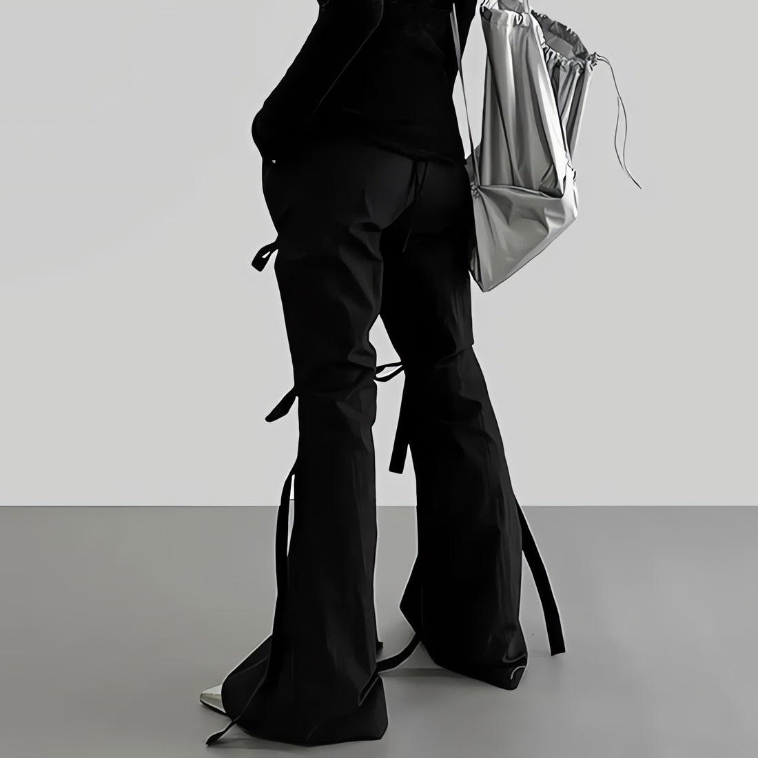 Gothic Lace Up Flare Pants - KAYSMAR