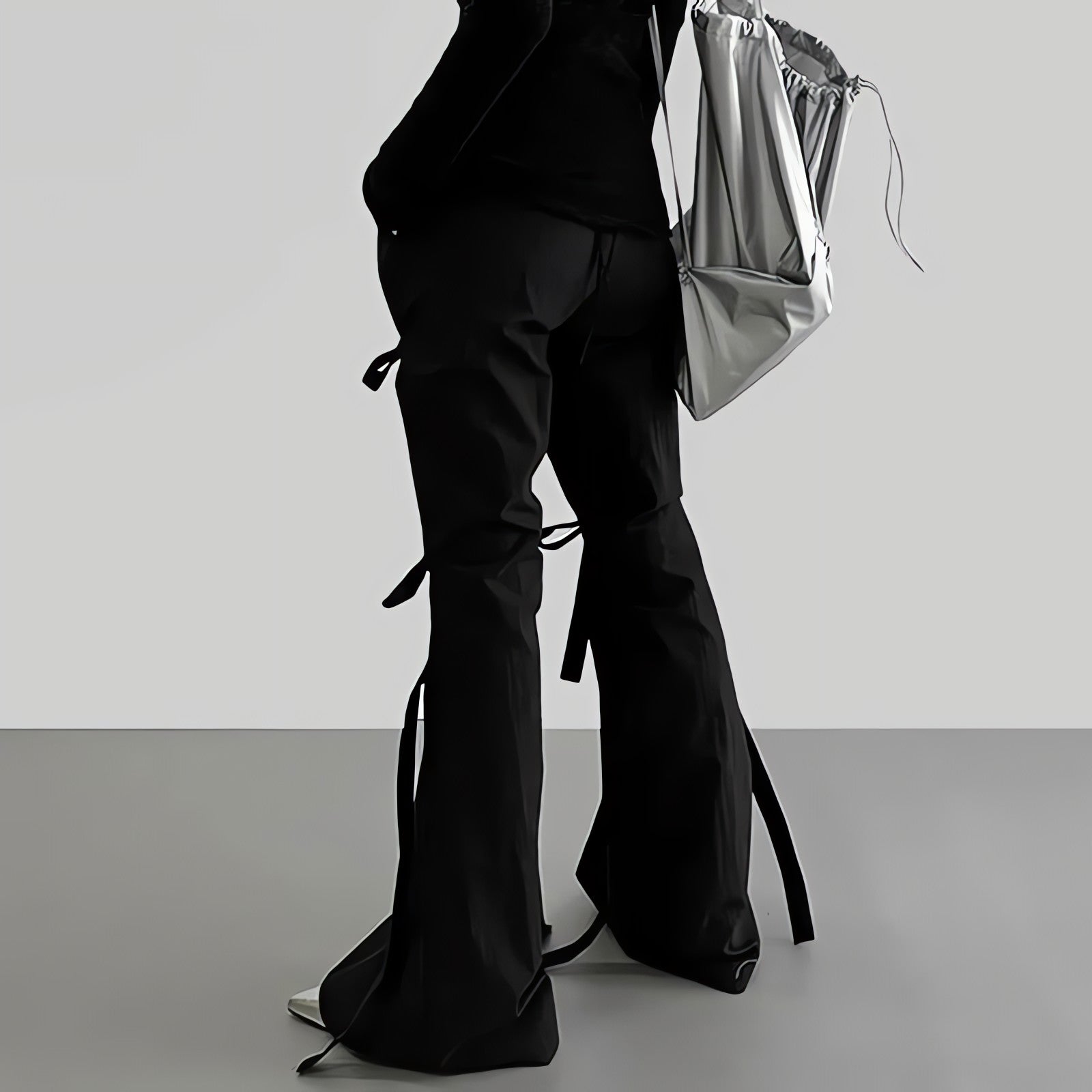 Gothic Lace Up Flare Pants - KAYSMAR