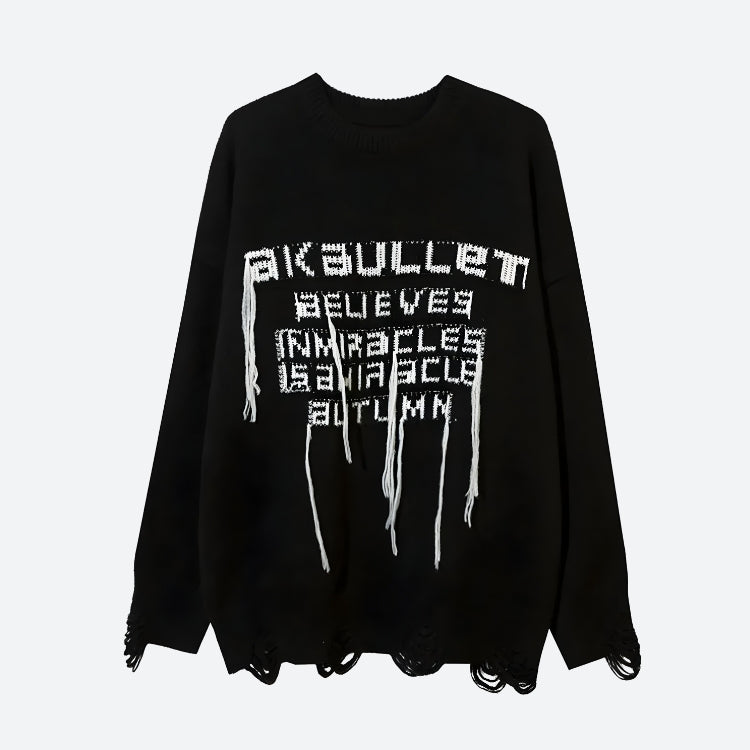 Grunge AK-Bullet Tasseled Sweater - KAYSMAR