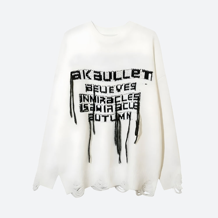 Grunge AK-Bullet Tasseled Sweater - KAYSMAR